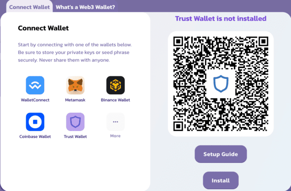 انتخاب گزینه Connect Wallet