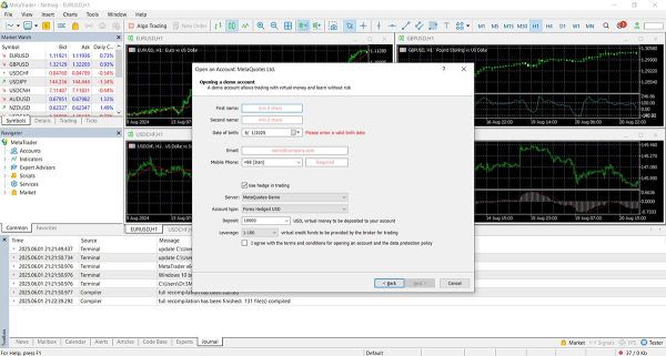 آموزش افتتاح حساب دمو متاتریدر از 0 تا 100 6 تکمیل اطلاعات برای ایجاد حساب دمو متاتریدر