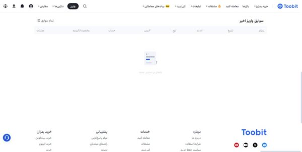 صرافی توبیت چیست؟ آموزش ثبتنام + ترید 14 جدول سوابق واریز