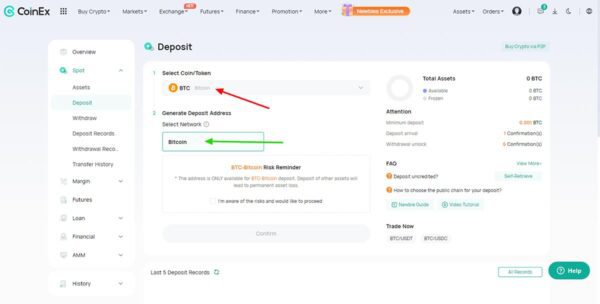 واریز به حساب کوینکس