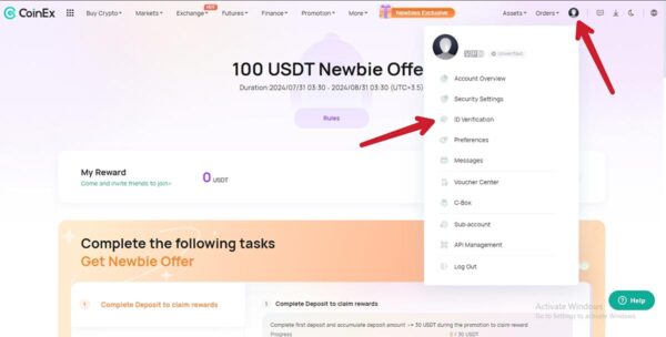 احراز هویت در صرافی کوینکس