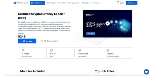 دوره Certified Cryptocurrency Expert™ (CCE) از Blockchain Council، در لیست بهترین دوره آموزش ارز دیجیتال